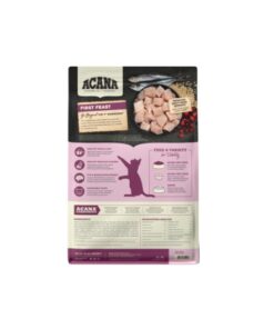 Tabla nutricional Acana First Feast para gatitos impresa en el saco