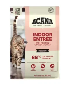 Saco de Acana Indoor Entrée Cat 4,5 kg para gatos de interior visto de frente