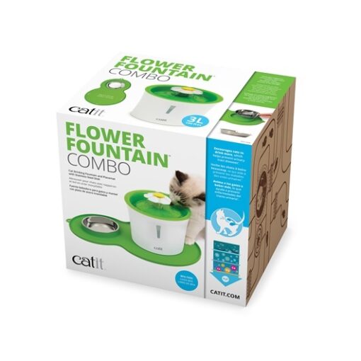 Catit Fuente bebedera Flor con Alfombrilla y Plato