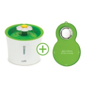 Fuente bebedera Flor con Alfombrilla y Plato