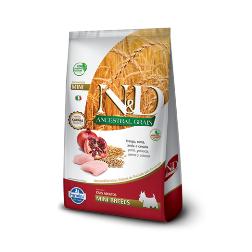 N&D Ancestral Grain Pollo y Granada Perro Adulto Mini