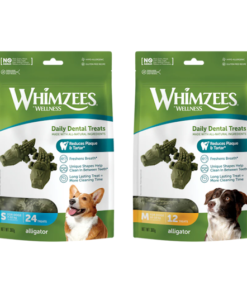 Whimzees Alligator - Snacks Dentales para Perros con Forma Divertida