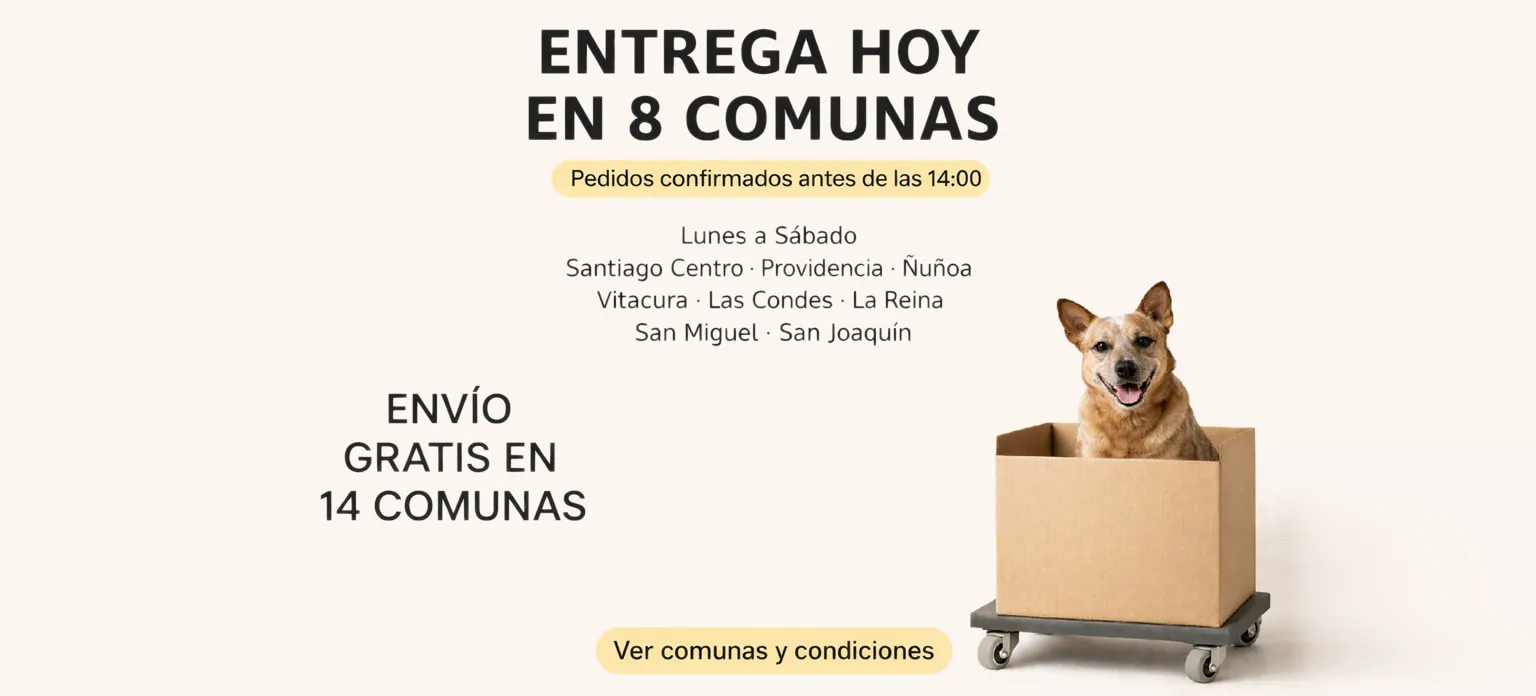 Entrega hoy en 8 comunas y envío gratis en 14 comunas de Santiago