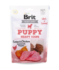 brit coin jerky pavo y pollo puppy